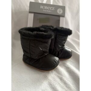 NEW Robeez First Kicks Faux-Fur Asheville Boots Size 6-9 Months Robeez Boots